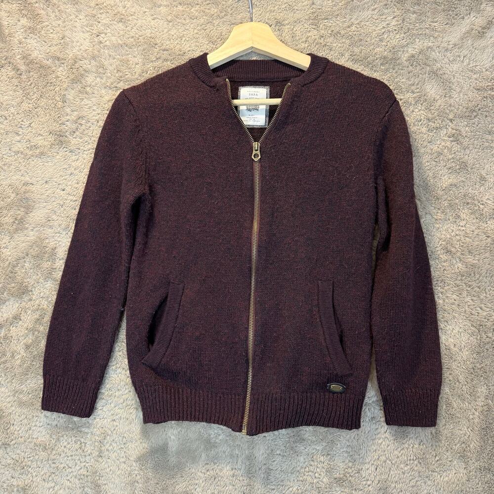 Zara Wool Blend Zip Up Cardigan Sweater Boys 9 10
